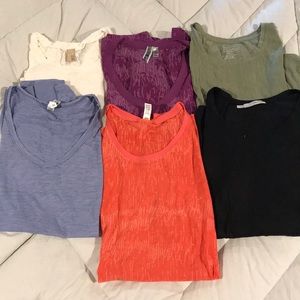 1 group of long sleeved burnout t-shirts.